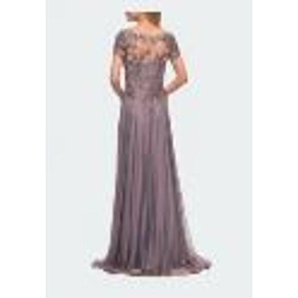 La Femme Size 4 Floral Embroidery Mother of the Bride Gown Mauve Style 29235 - Picture 2 of 11